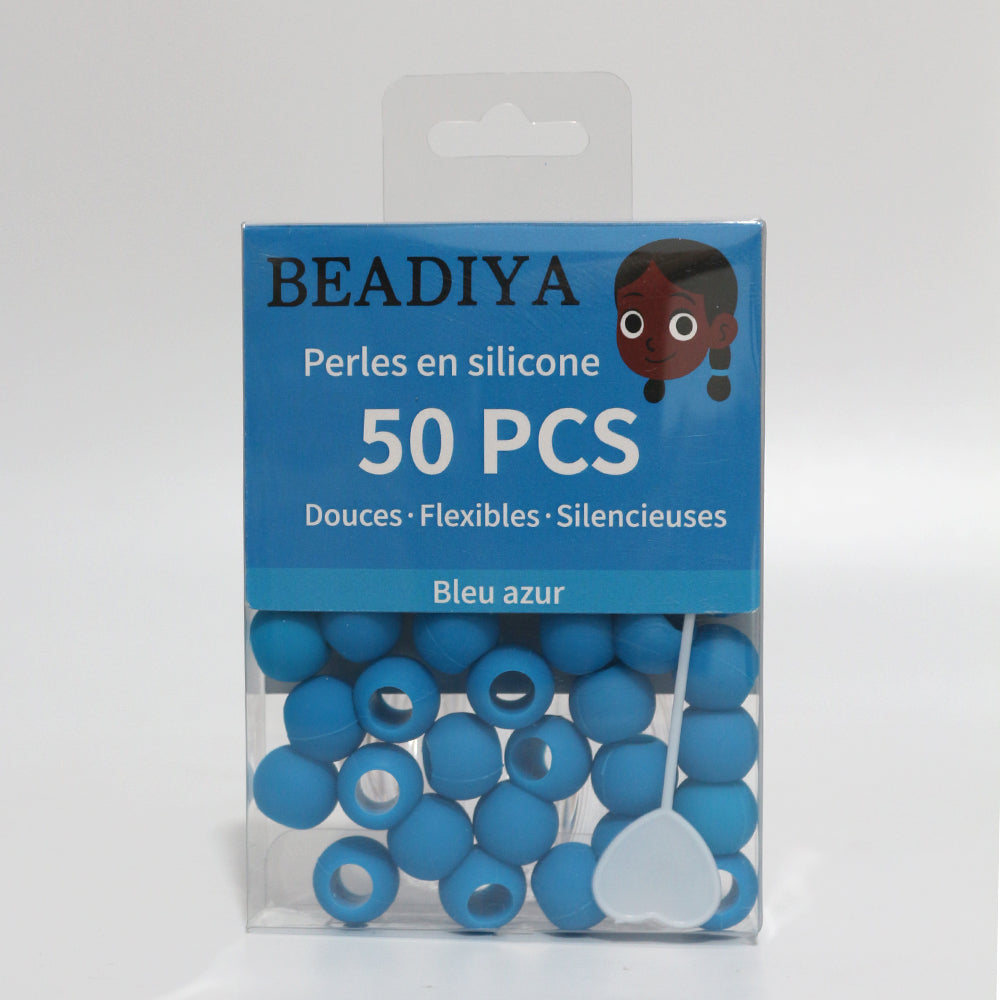 💧 Boîte de Perles Unies – Bleu Azur