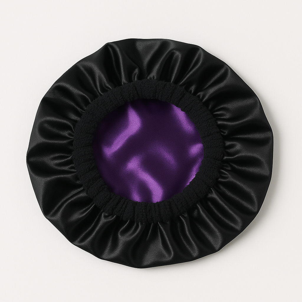 đ€ Bonnet de douche rĂ©versible â Noir & Rose pĂąle